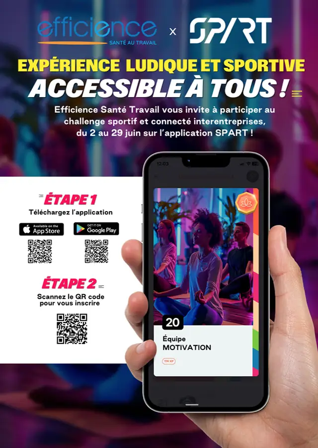 Efficience santé au travail application Spart juin 2025