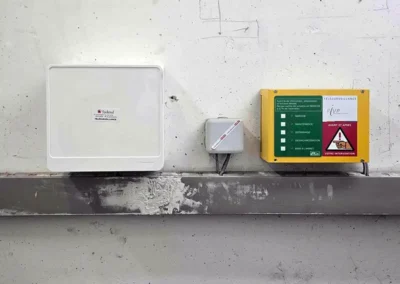 Liaison des capteur de présence d'eau à la centrale de téléalarmes